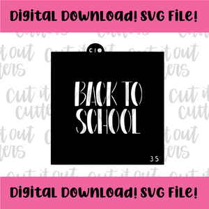 DIGITAL DOWNLOAD SVG File for 3.5" Back to School Block Stencil