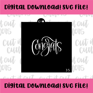 DIGITAL DOWNLOAD SVG File for 3.5" Congrats 3 Stencil