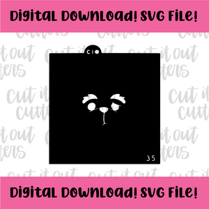 DIGITAL DOWNLOAD SVG File 3.5" Grumpy Santa Monster Face Stencil