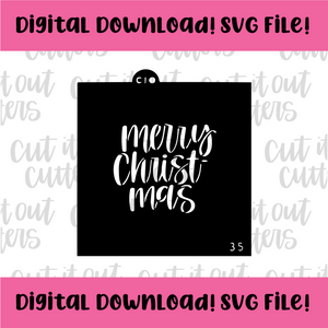 DIGITAL DOWNLOAD SVG File 3.5" Merry Christ Mas 2 Stencil