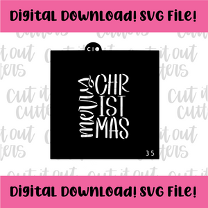 DIGITAL DOWNLOAD SVG File 3.5" Merry Christmas Mixup Stencil