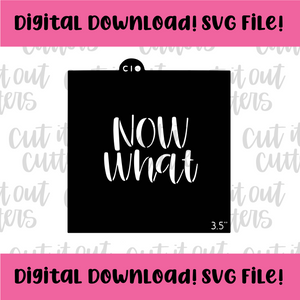 DIGITAL DOWNLOAD SVG File for 3.5" Now What Stencil