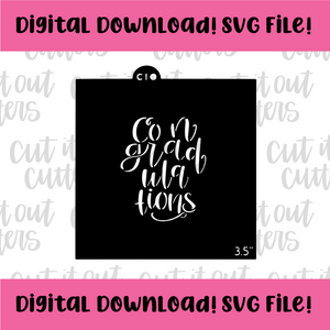 DIGITAL DOWNLOAD SVG File for 3.5" Worded Grad Gown Stencil