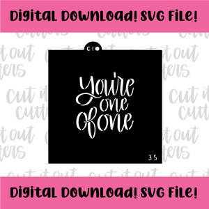 DIGITAL DOWNLOAD SVG File for 3.5" You're One of One Stencil