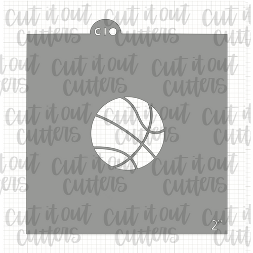 Basketball Single Cookie Stencil