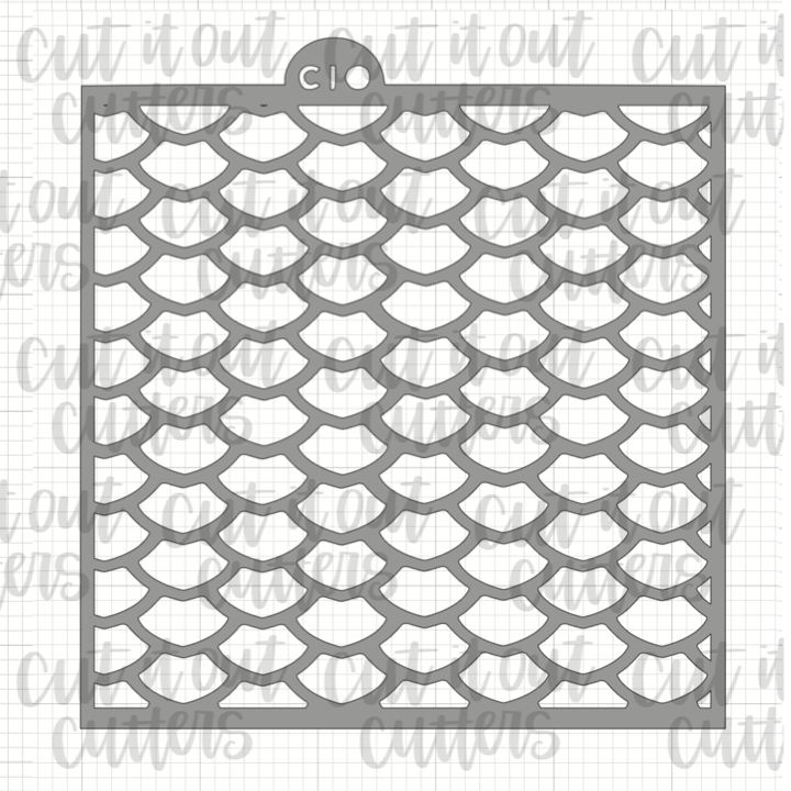 Fat Fish Scales Cookie Stencil