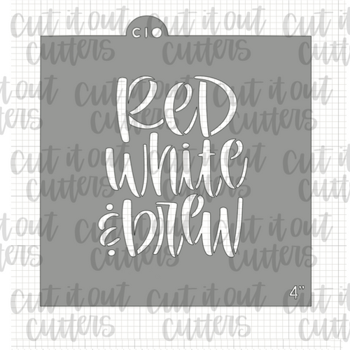 Red, White & Brew Cookie Stencil