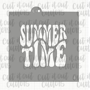 Retro Summer Time Cookie Stencil