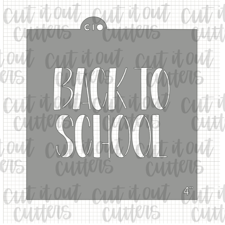 Back to School Block Cookie Stencil