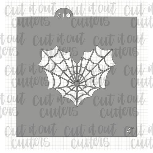 Spiderweb Heart Cookie Stencil