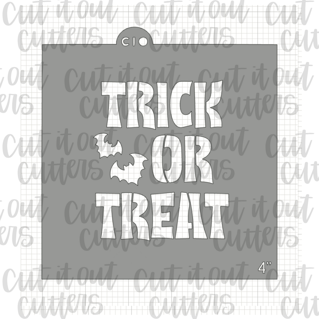 Spooky Trick or Treat Cookie Stencil