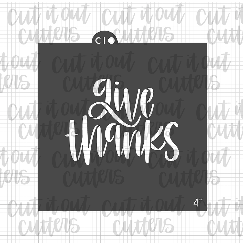 Give Thanks 2 Cookie Stencil