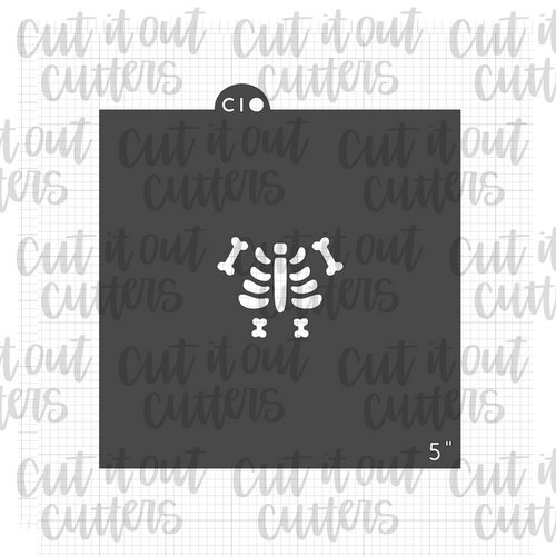 Skeleton Furry Monster Cookie Stencil