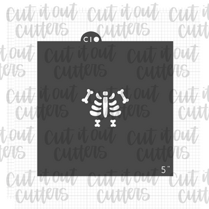 Skeleton Furry Monster Cookie Stencil