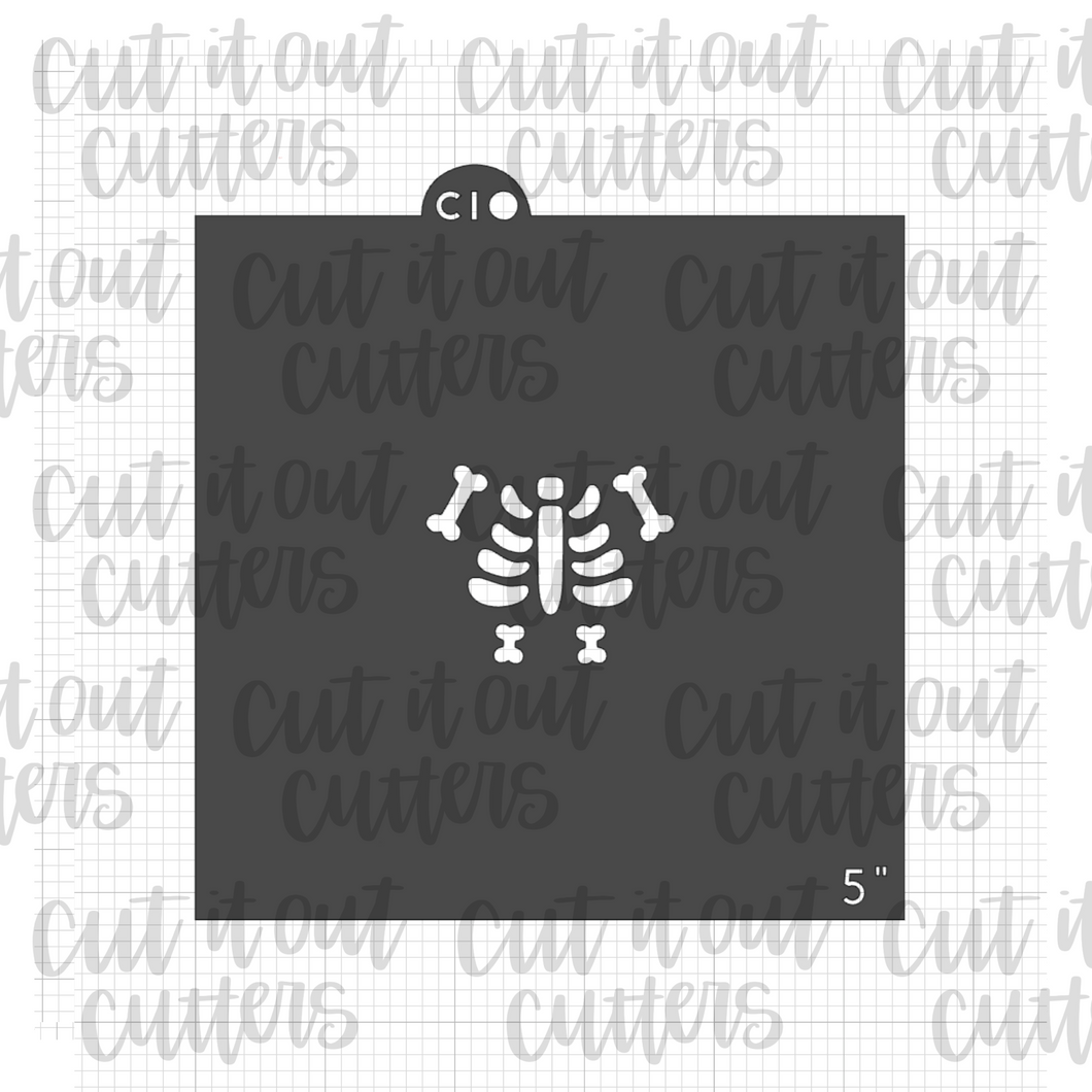 Skeleton Furry Monster Cookie Stencil