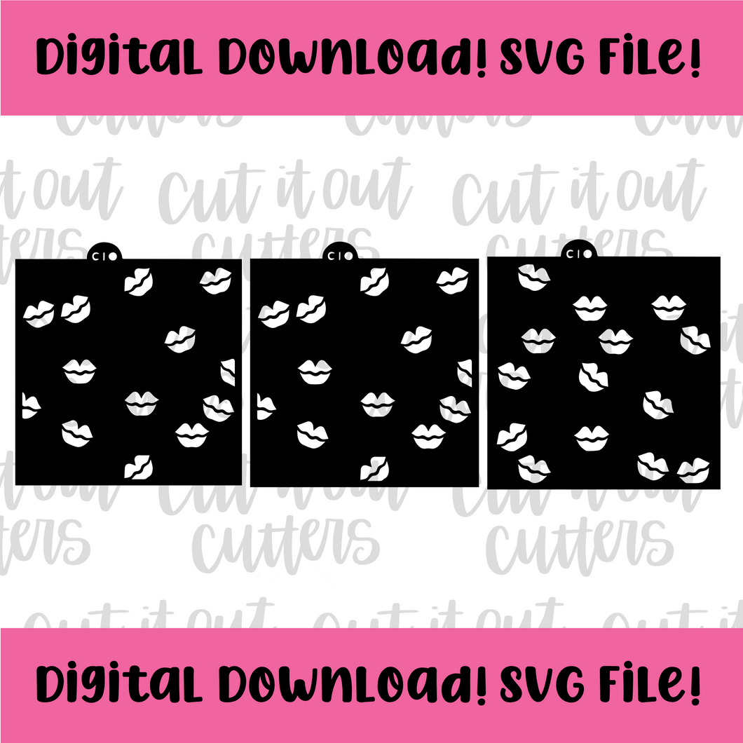 DIGITAL DOWNLOAD SVG File for 3 Piece Scattered Kisses Stencil