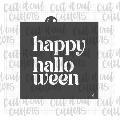 Happy Halloween Fancy Text Cookie Stencil