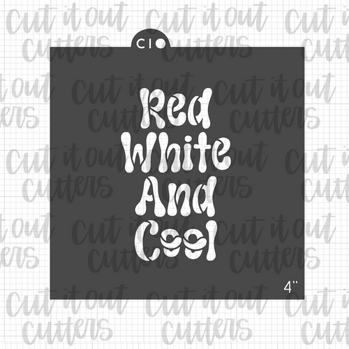 Red White and Cool Cookie Stencil
