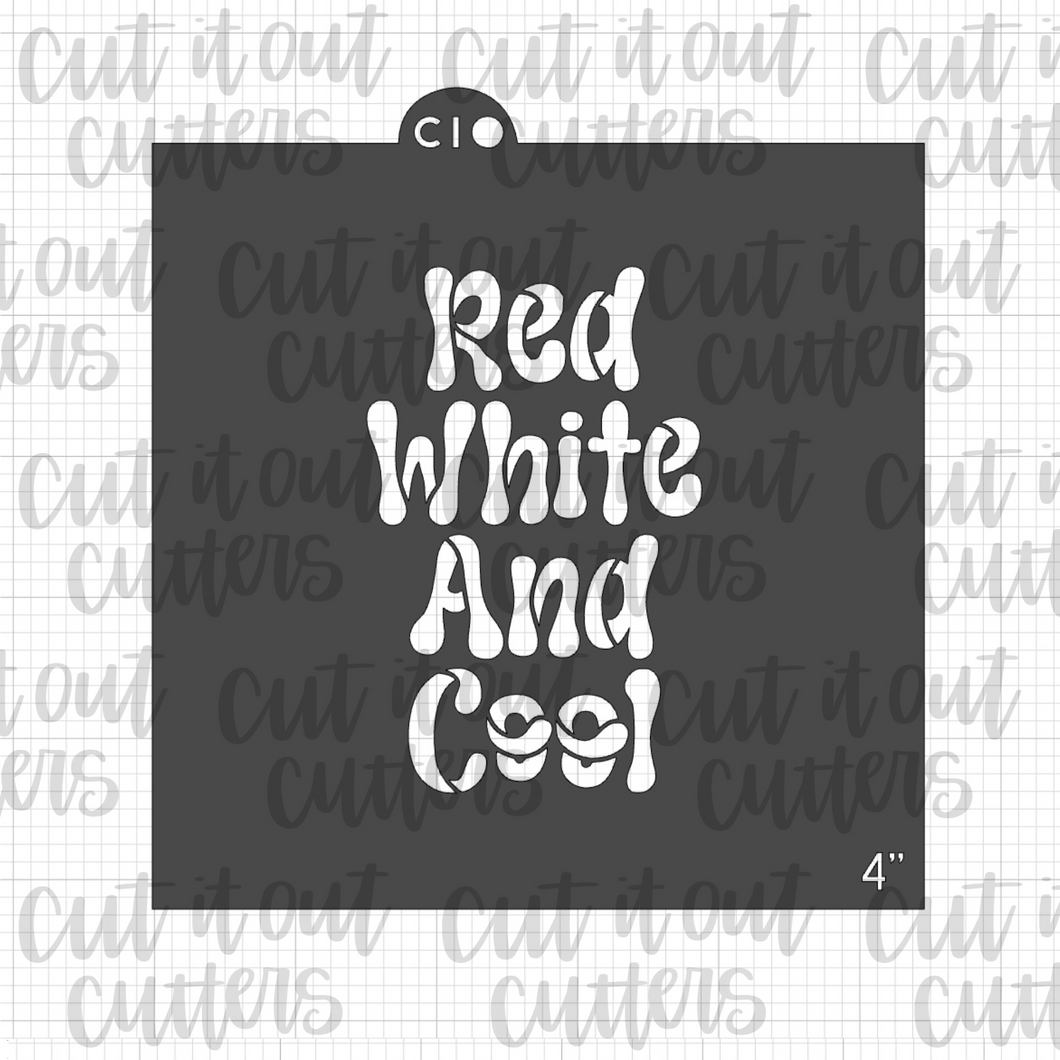 Red White and Cool Cookie Stencil