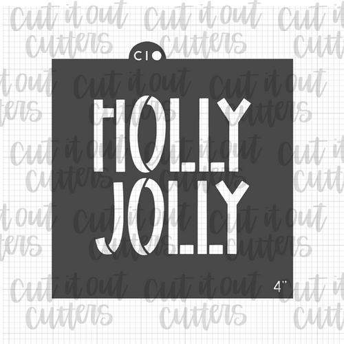 Colorful Holly Jolly Cookie Stencil
