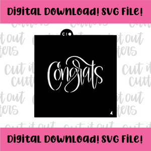 DIGITAL DOWNLOAD SVG File for 4" Congrats 3 Stencil