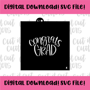 DIGITAL DOWNLOAD SVG File for 4" Congrats Grad with Confetti Stencil