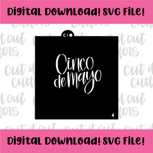 DIGITAL DOWNLOAD SVG File for 4" Fancy Cinco de Mayo Stencil