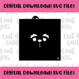 DIGITAL DOWNLOAD SVG File 4" Grumpy Santa Monster Face Stencil