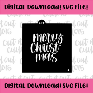 DIGITAL DOWNLOAD SVG File 4" Merry Christ Mas 2 Stencil