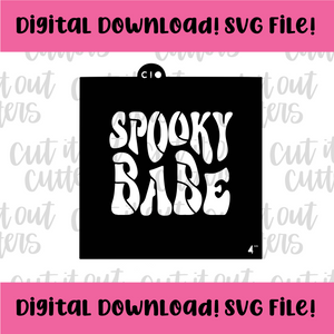 DIGITAL DOWNLOAD SVG File for 4" Retro Spooky Babe Stencil