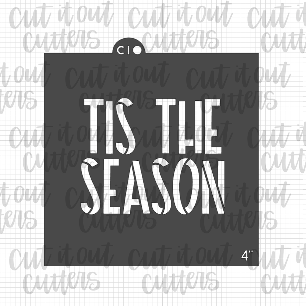 Colorful Tis the Season Cookie Stencil