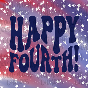 Happy 4th Blur and Stars - 2" Square Tags - Digital Download
