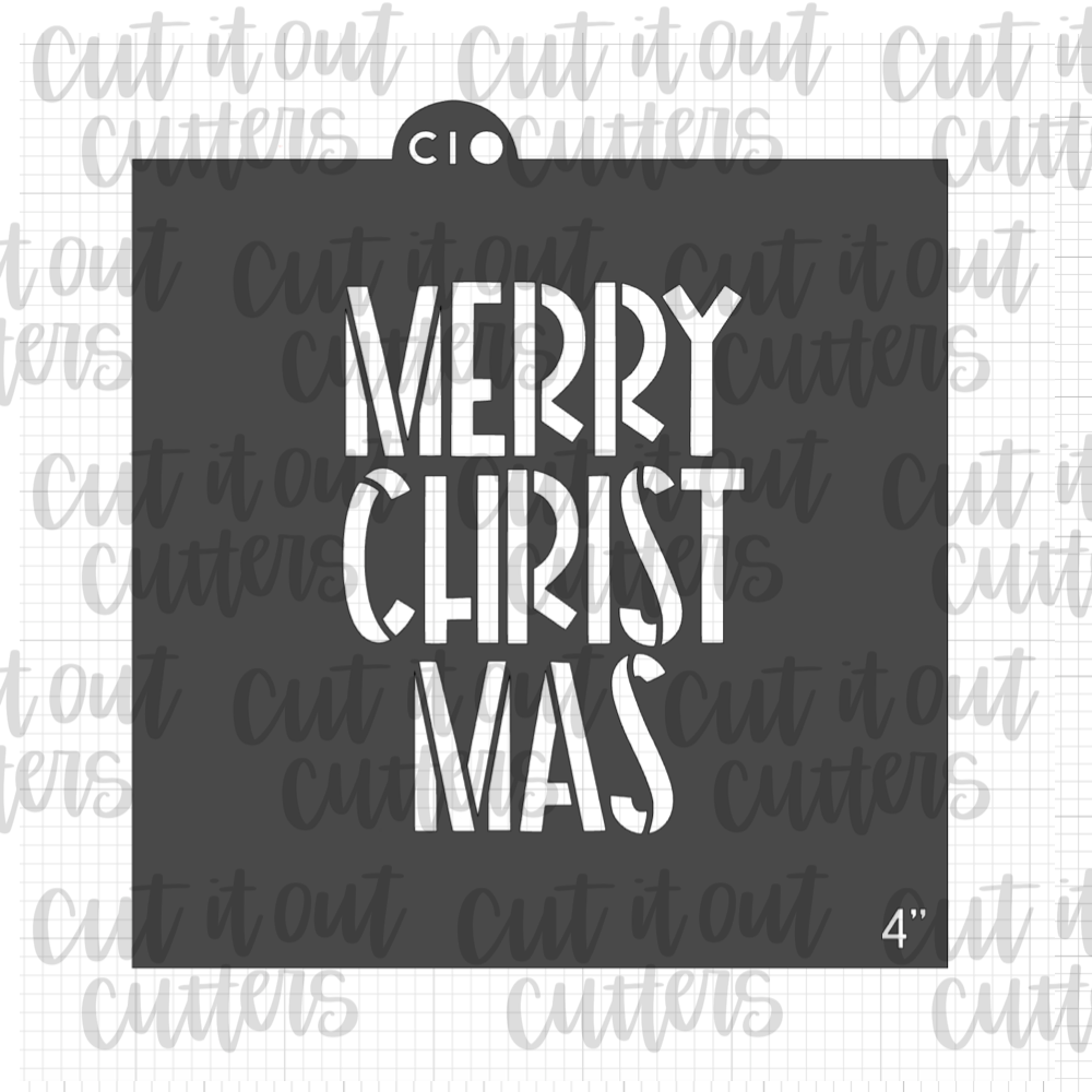 Colorful Merry Christ Mas Cookie Stencil
