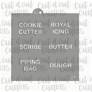 2.5" Text Cookier Things Cookie Stencil