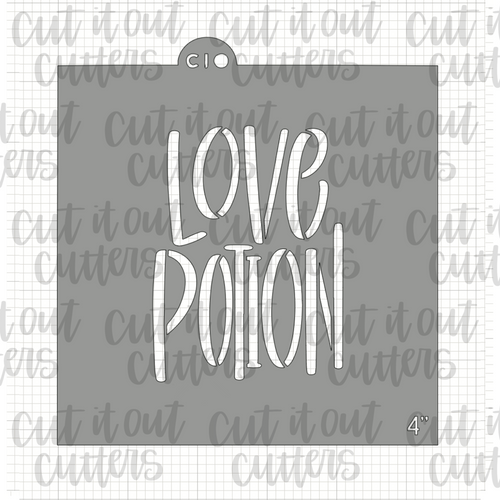 Love Potion Cookie Stencil