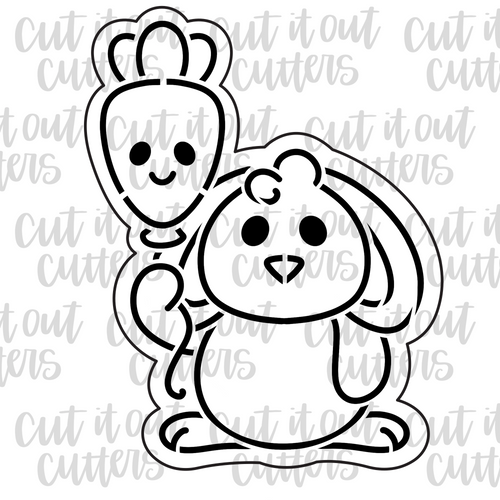 PYO Bunny with Carrot Balloon Cookie Cutter