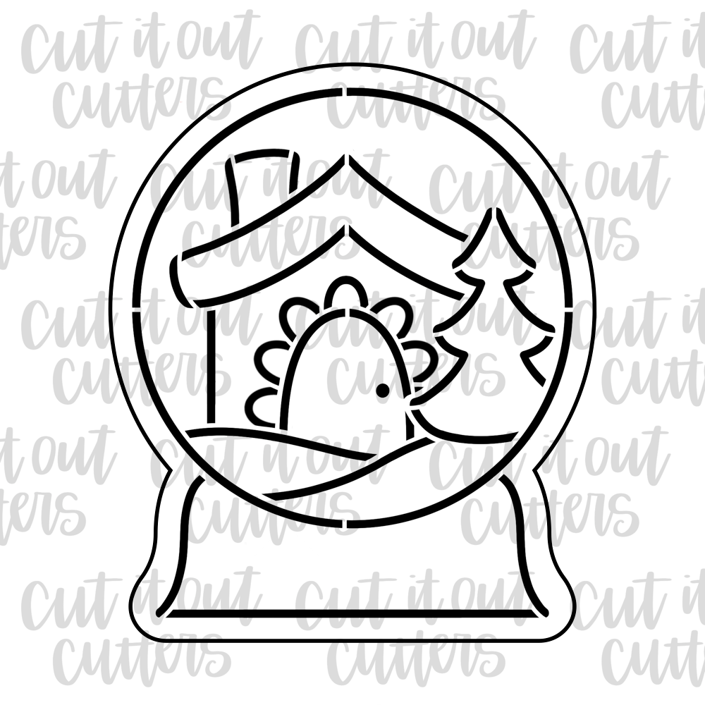 PYO Snow Globe Cookie Stencil & Cutter