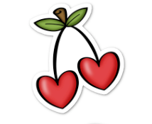 Heart Cherries Sticker