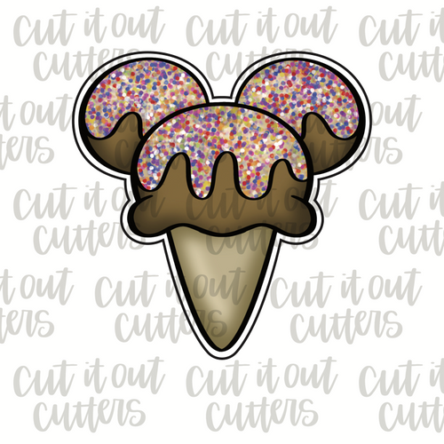 Theme Park Waffle Cone Cookie Cutter