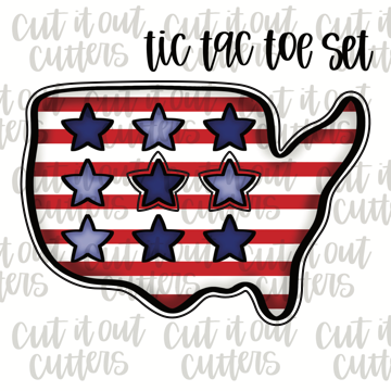 US Tic Tac Toe Cookie Cutter Set