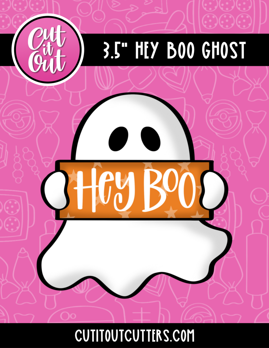 Hey Boo Ghost Cookie Con Cookie Cutter – Cut It Out Cutters