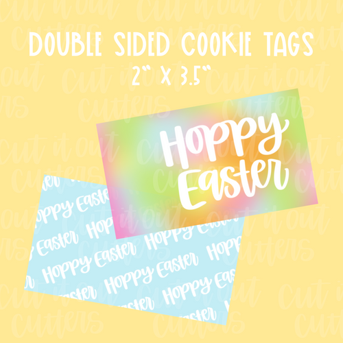 Tie Dye Hoppy Easter Cookie Tags