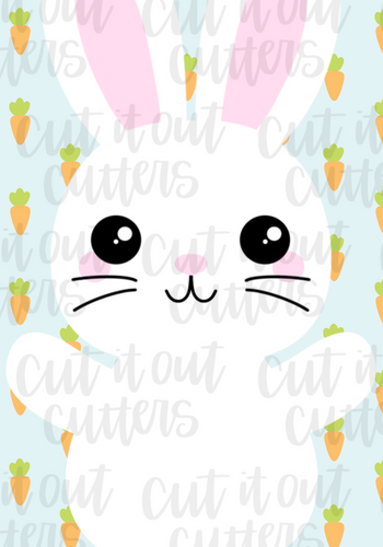 Easter Bunny & Carrots Cookie Card