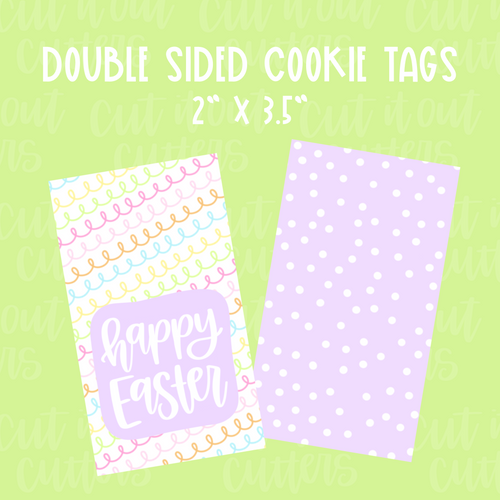 Easter Swirls & Dots Cookie Tags