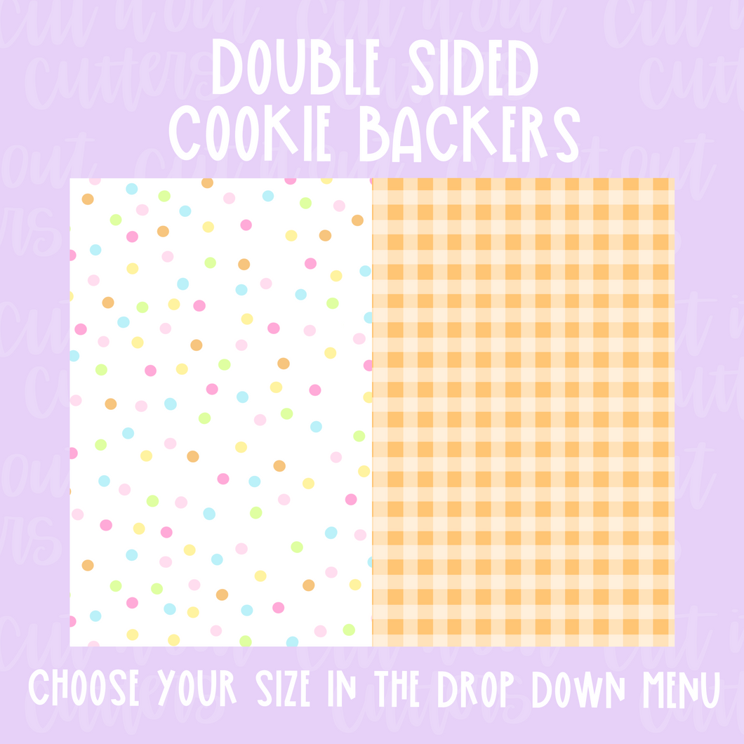 Dots & Orange Gingham Cookie Backers