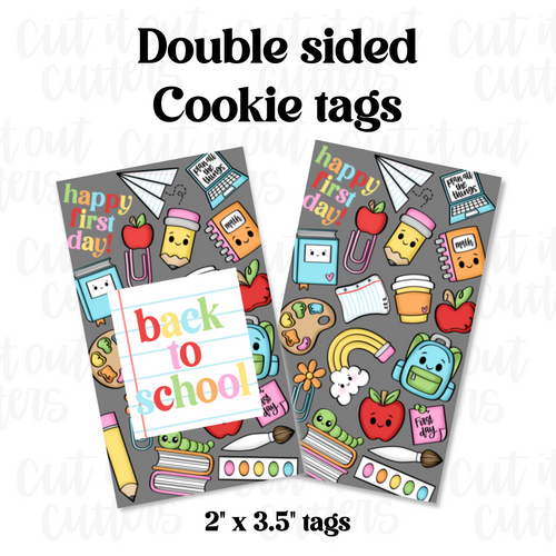 Dark Back to School Cookie Tags