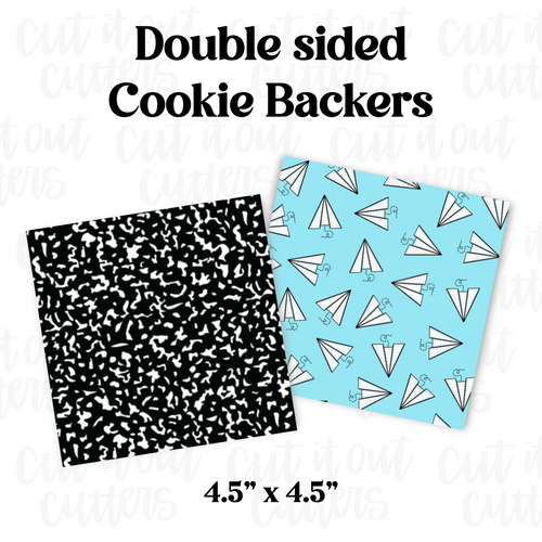 Composition & Paper Airplane Cookie Backers