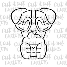 Load image into Gallery viewer, PYO Puppy Love Cookie Stencil &amp; Cutter