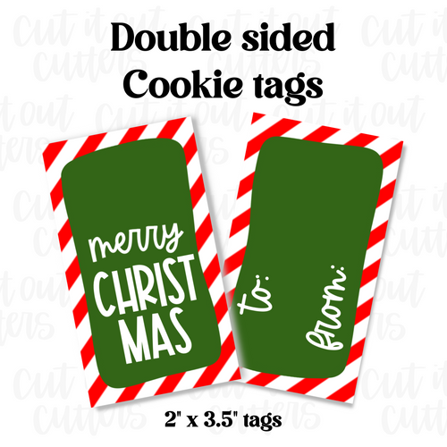 *PRESALE* Candy Cane Merry Christmas Cookie Tags