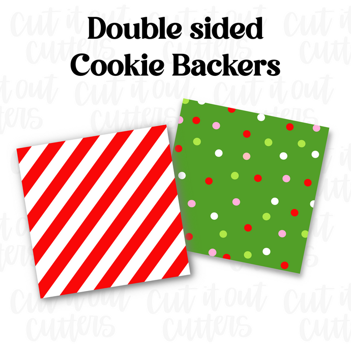 Candy Cane & Dots Cookie Backers